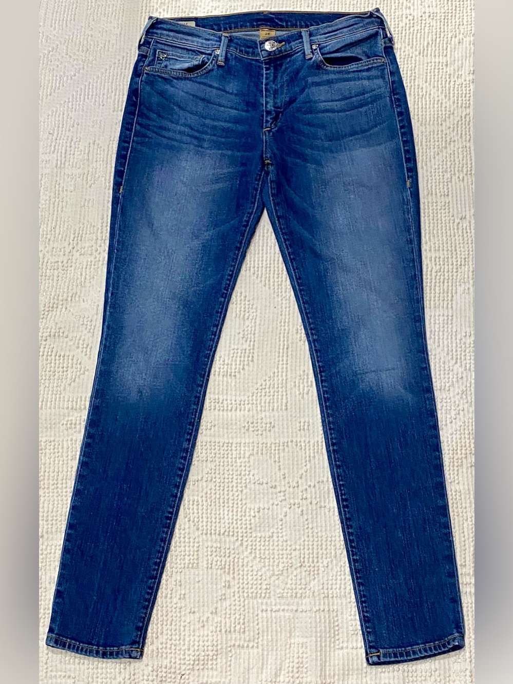 True Religion Women's Halle Mid Rise Skinny Jeans in Medium Blue Wash Size 28